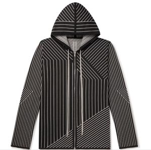 Rick Owens Jason Striped Virgin Wool-Blend Zip-Up Hoodie